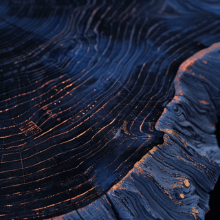 Stylized maple trunk cross-section artwork