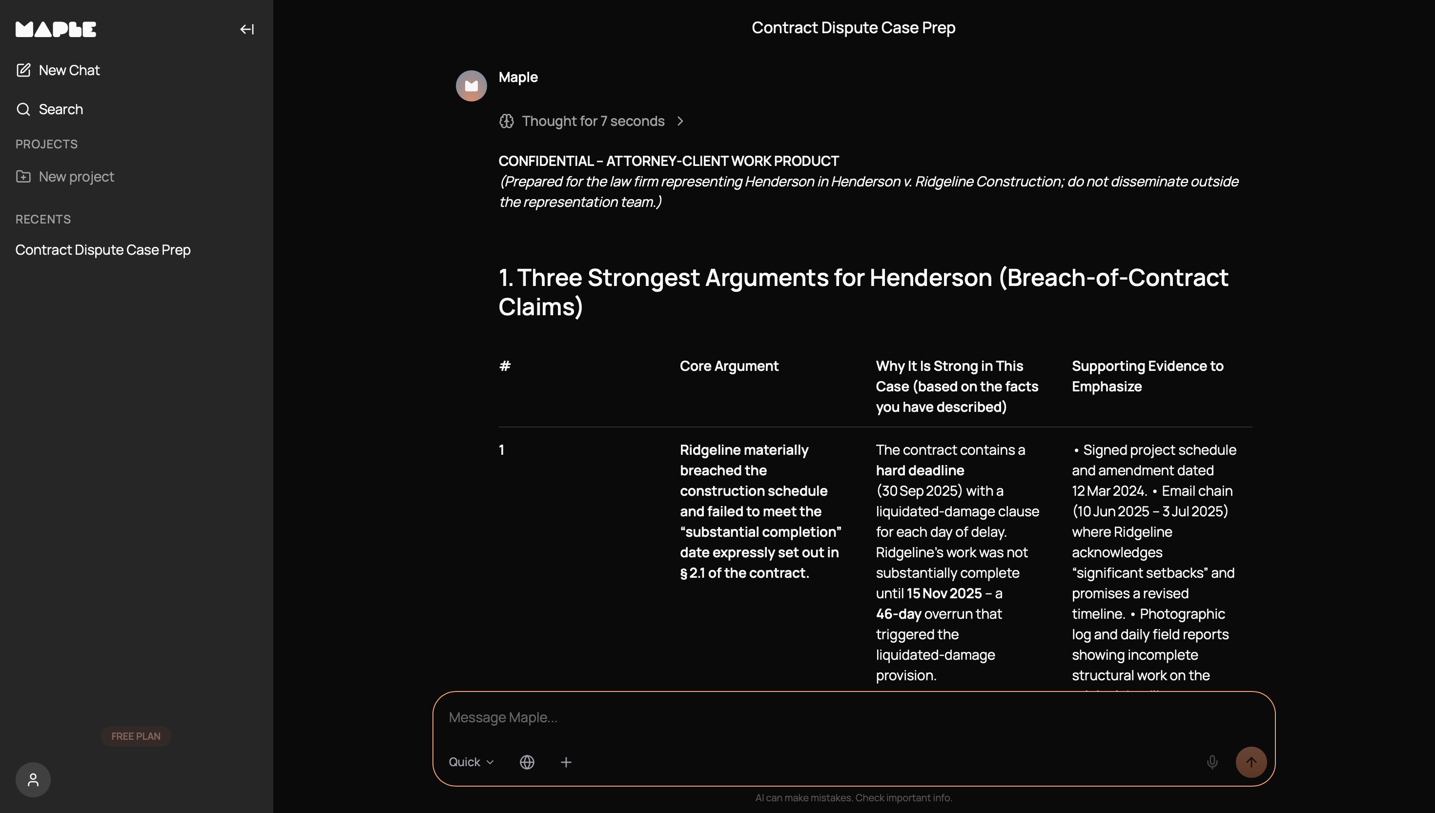 Maple Research desktop workspace preview